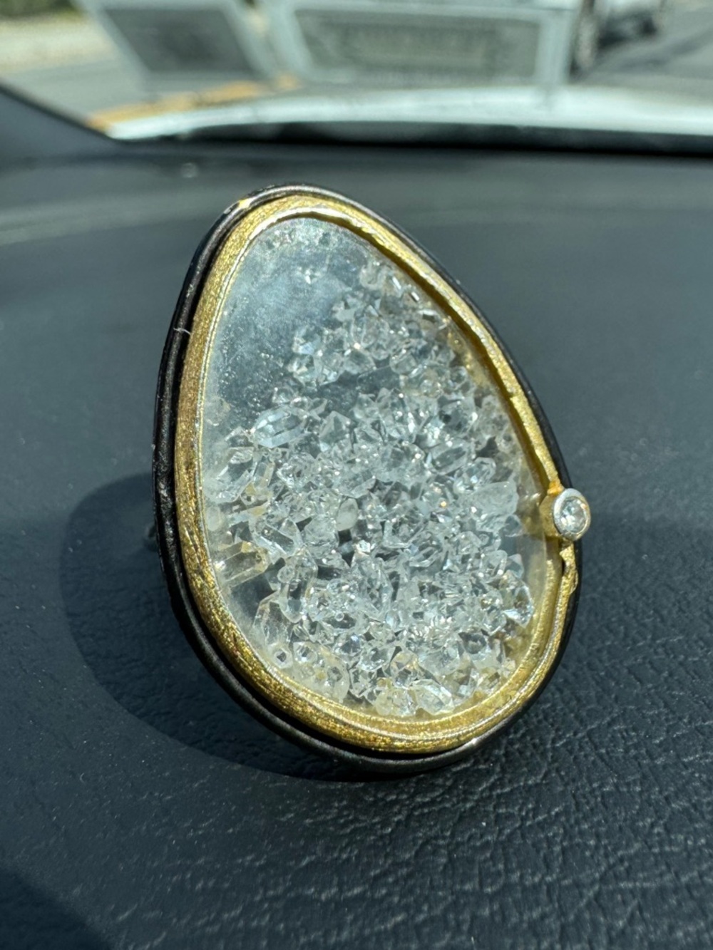 Designer Herkimer  diamonds Ring